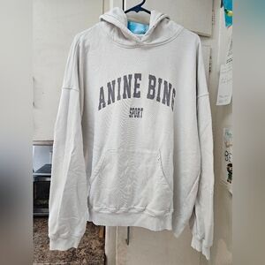 Anine Bing Sport cream white sz Large Harvey hoodie